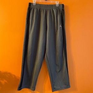 Gray and Black Nylon Jordan Sweatpants